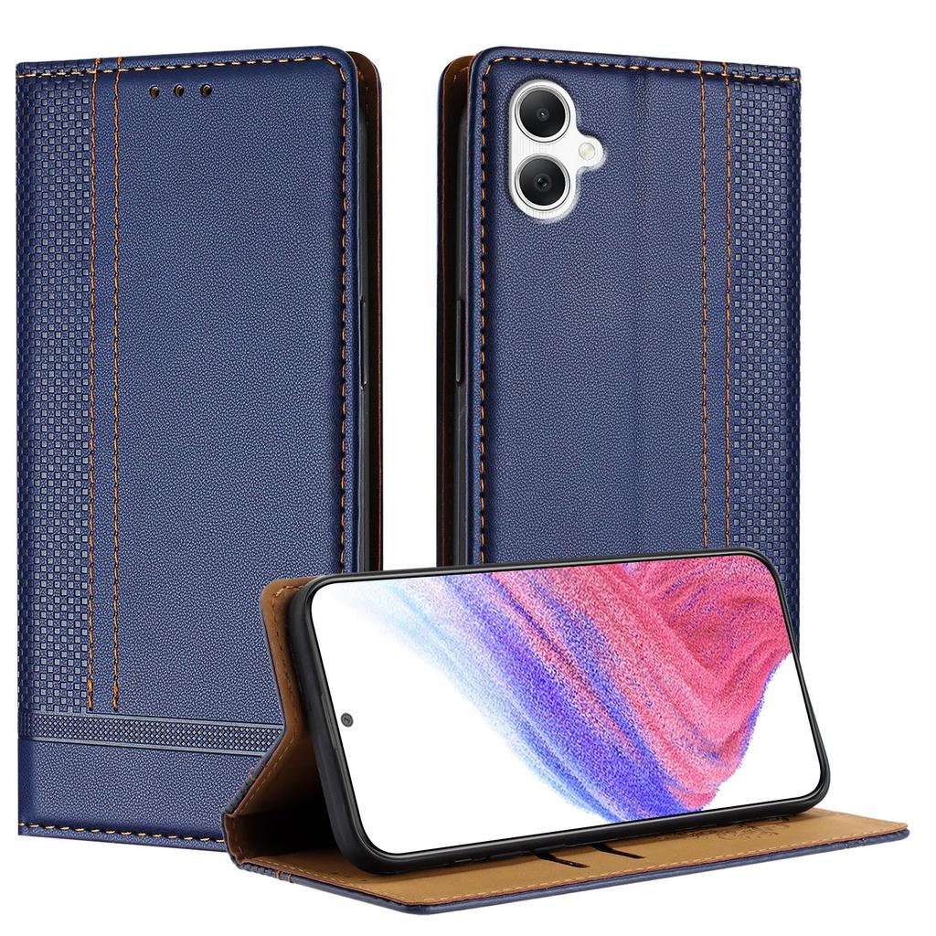 For Samsung Galaxy A06 5G/Galaxy A06 4G Case L-Shaped Grid Pattern Leather Stand Phone Cover with Card Slots