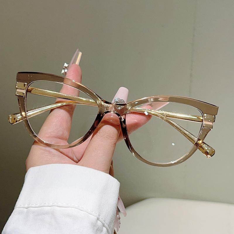 Vintage Cat Eye Anti Blue Light Optical Lens Glasses Women Luxury Myopia Customize Prescription Photochromic Eye Glasses Frames