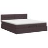 Ottoman Bed with Mattress Dark Brown 140 x 200 cm Fabric