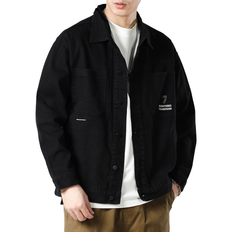 Весенне-осенняя новая джинсовая куртка, мужская рабочая куртка, простая американская повседневная куртка