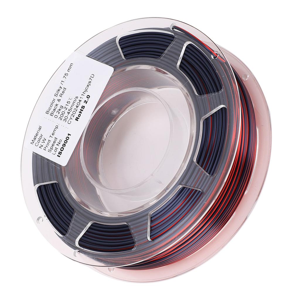 3D Printer PLA Filament 1.75mm Spool Bundle 200g Printing Consumable Silk Black Red