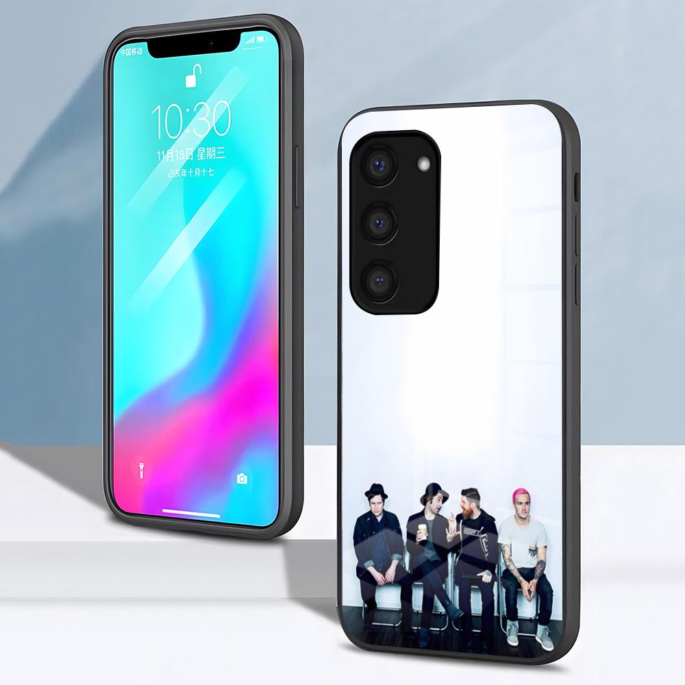 Чехол для телефона с изображением группы Fall Out Boy для Samsung S26 S25 S24 FE S23 S22 S21 Plus S20 Ultra Note20Ultra Черная стеклянная крышка