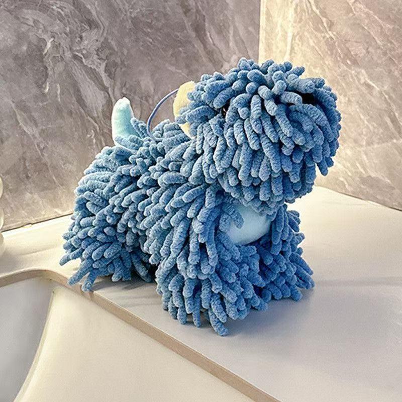 Charming Puppy Cartoon Hand Towel for Kitchen and Bathroom Soft Hanging and Absorbent