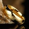 Men's Lord of the Rings Celebrity Style Gold-Plated Magic Letter Ring