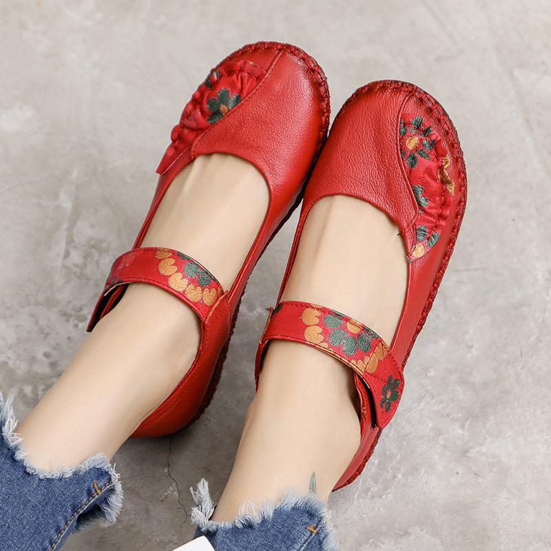 Genuine Leather Soft Bottom Women Flats Mother Shoes Comfort Oxford Shoes For Women Shoes Women Loafers Moccasins