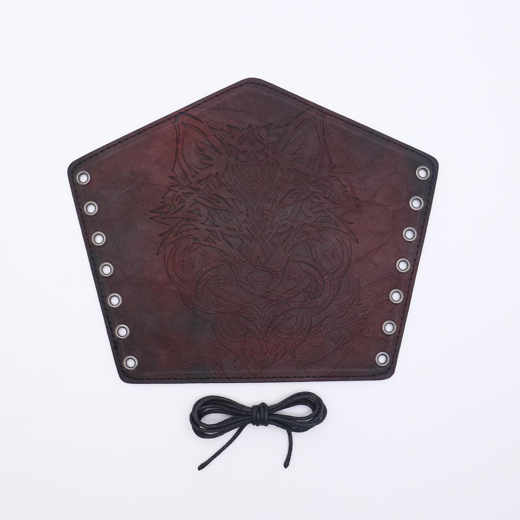 Средневековые мужские кожаные наручи в стиле викингов, тисненые панк-наручи в виде волка, реквизит для косплея