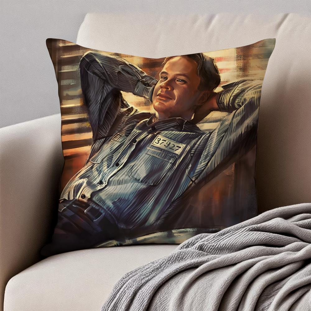 Fashion TThe Shawshank RedemptionS Cushion Cover Pillowcase Antidustmite Invisible Zipper Short Plush Sofa Cushion
