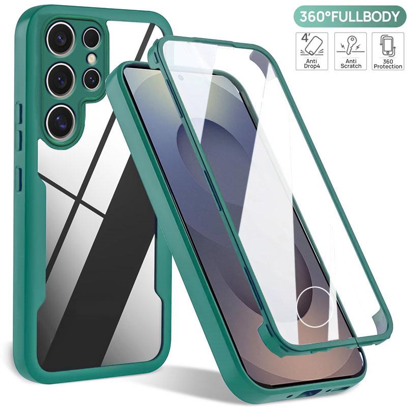 Чехол с полной защитой 360 для Samsung Galaxy S25 Ultra S24 S23 Plus A54 A35 A25 A16 A55 A26 A36 A56 Противоударные прозрачные чехлы