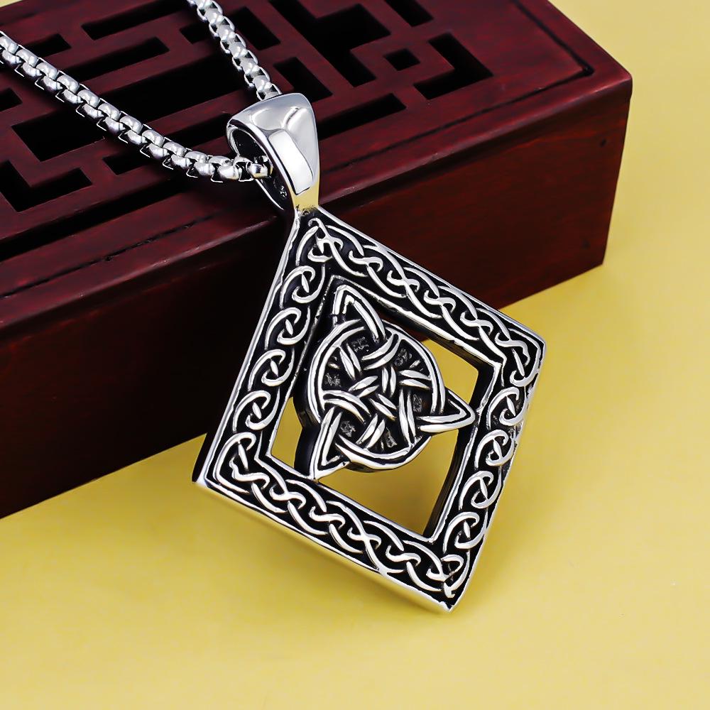 Мужская подвеска-ожерелье с головой волка в скандинавском стиле из титановой стали - Ретро Хип-хоп ювелирные изделия
