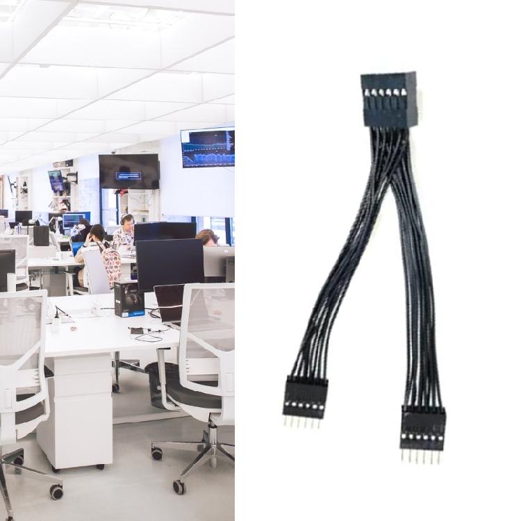 Материнские платы USB 2.0 11-контактный разъем 1 к 2 Удлинитель Хаб Разветвители Адаптеры Конвертеры USB 2.0 Розетка к 2 Штекерам