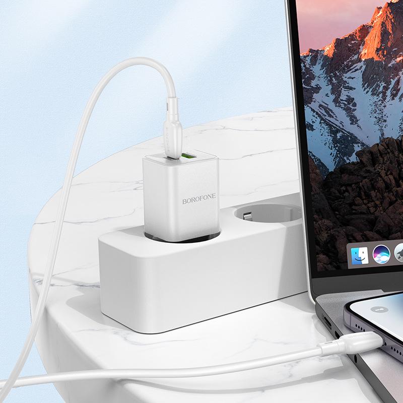 Зарядное устройство BOROFONE BN14 PD30W+QC3.0 для Apple Type-C Быстрая зарядка, Новый Модель, Сертифицировано ЕС.