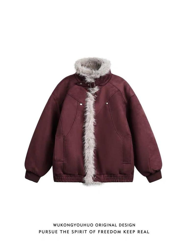 2025 Winter Men's Zuo Shan Diao Cotton Jacket: Fur Lined & Thickened with Trendy Style