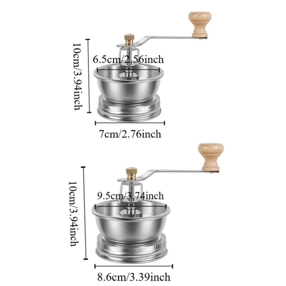 Stainless Steel Hand Crank Coffee Mill Adjustable Settings Bean Grinder Tools Home Use