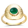 Gold Plated Ring 'Cleopatra' Golden Green - 15 Mm