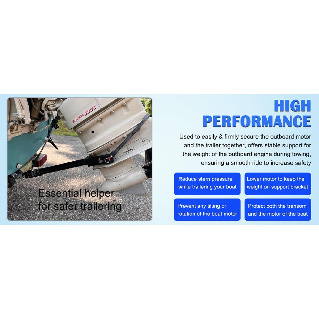 Heavy Duty Boat Transom Saver for Most Outboard Motors Up to 150HP - 20.27” to 30.7” Adjustable Outboard Motor Support Bracket