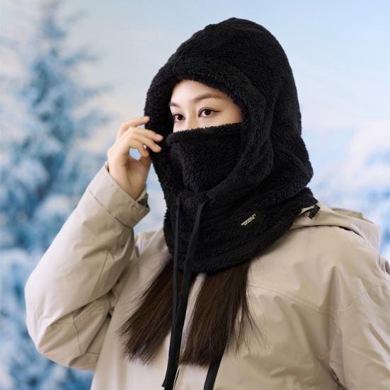 Женская зимняя шапка-балаклава с защитой лица, толстая, теплая, флисовая, ветрозащитная, для езды на велосипеде, регулируемая, полная