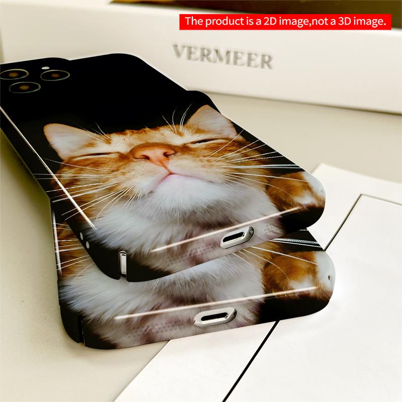 2DFlat Orange Tabby Cat Close-Up Phone Case All inclusive film hard iPhone case, compatible with iPhone 18 Pro Max 17 16 15 14 13 12 11