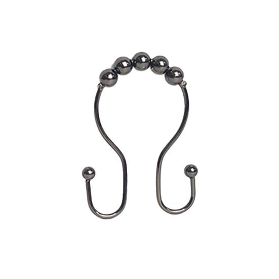 Yousheng 12 шт. крючков для душевой занавески, двойные крючки, хороший баланс, сильная несущая способность, роликовый шарик, плавное скольжение, крючок для занавески, кольцо, принадлежности для ванной комнаты