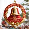 3Pcs Christmas Tree Pendant U.S. 250th Anniversary Bell Ornament Festive Atmosphere Creators with Hanging
