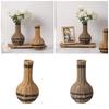 Elegant Plastic Imitation Rattan Vase for Dried Florals Arrangements Woven Faux Wicker Flower Holder Home Office Decors