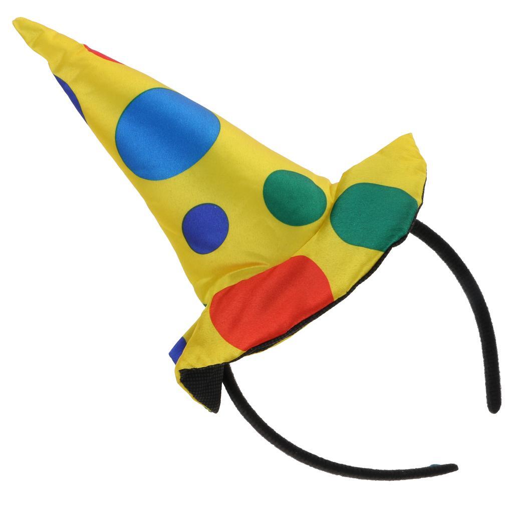 Polka Dot Clown Hat Headband Jester Hairband Costume Fancy Dress