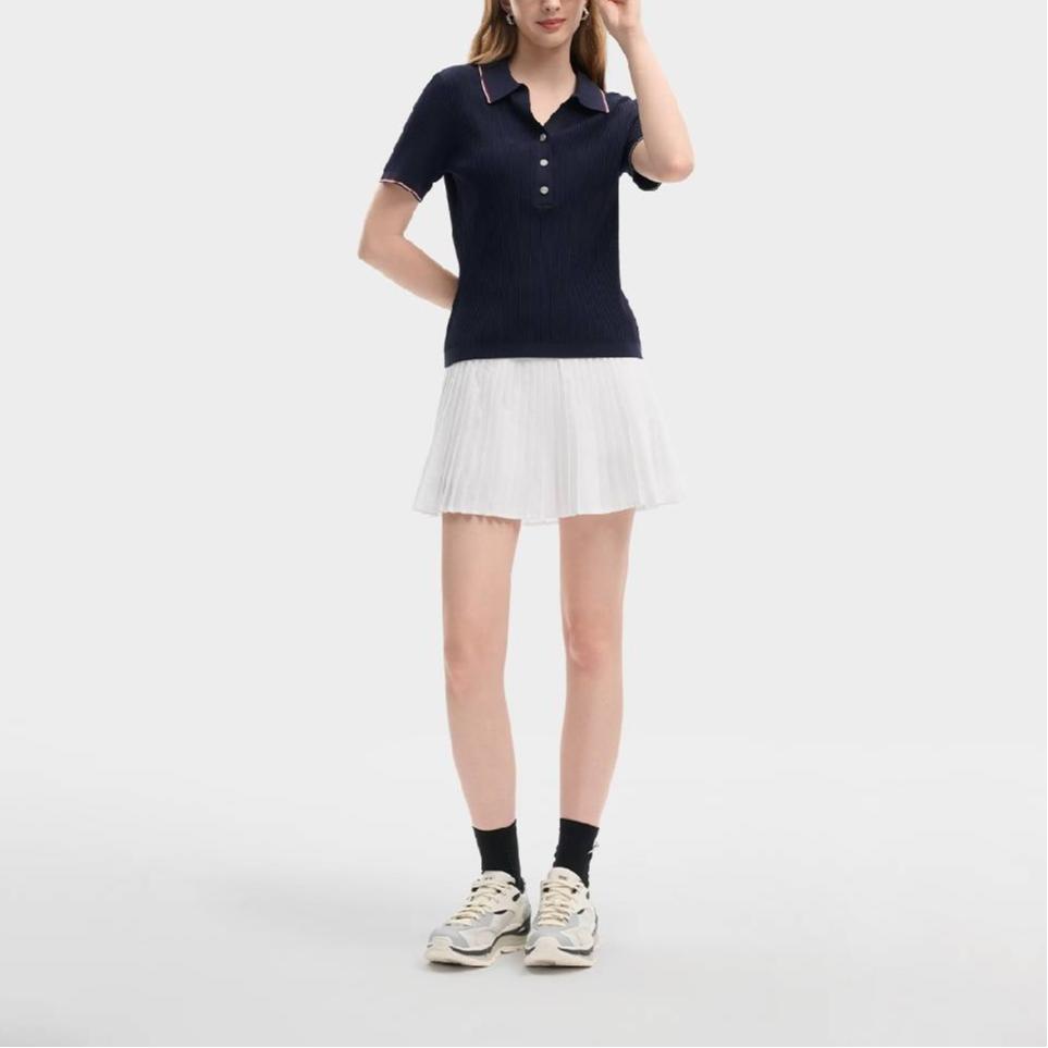 Fila Повседневный трикотажный топ с коротким рукавом Heritage, приталенный, женский, F11W638410F-DB