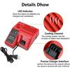 Professional M12-18C Li-ion Battery Charger for Milwaukee 12 V 14.4V 18V C1418C 48-11-1815/1828/1840 M18 M14 M12 Lithium Battery
