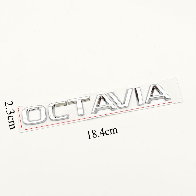3D ABS Self Adhesive Chrome Balck Letters Logo Octavia Emblem Car Rear Trunk Sticker Badge Auto Accessories