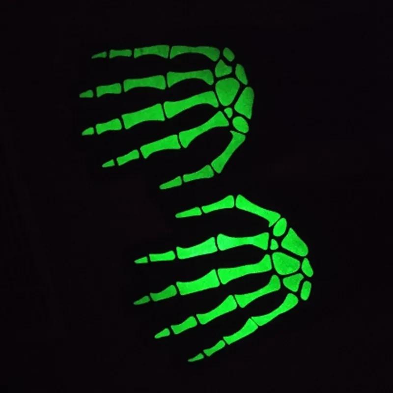 Вязаные перчатки с изображением скелета, светящиеся, с полупальцами, с принтом полных пальцев, теплые, дышащие, мужские и женские, перчатки для фитнеса, велосипедное снаряжение