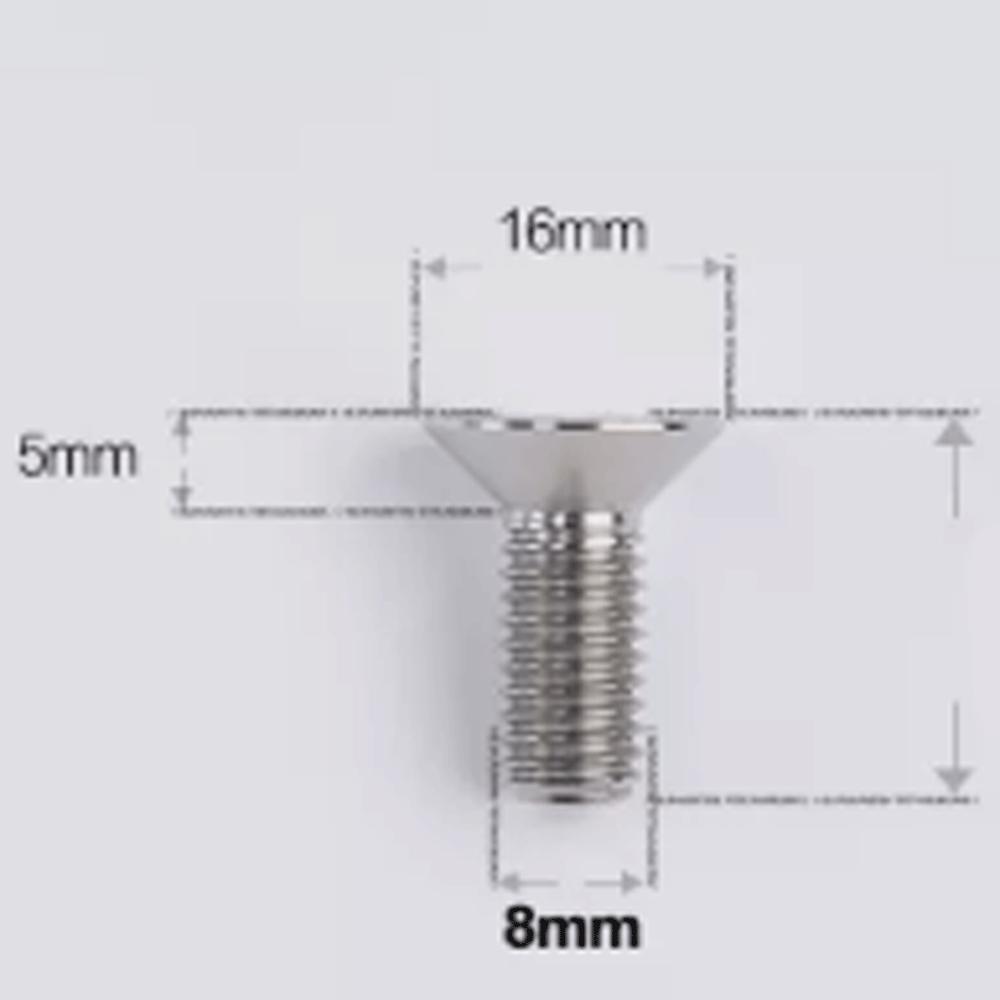 1 PC M8 p1.25mm 20 25 30 35 40 45 50 60mm GR5 Titanium Alloy Countersunk Screw Bolt Flat T40 Torx Head For Motorcycle Bike