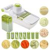 AUTAKI Слайсер, Слайсер для жульена, Набор для нарезки овощей 8-в-1, Многофункциональный набор для нарезки овощей с защитой для рук, Посуда для более зеленой кухни, Терка,