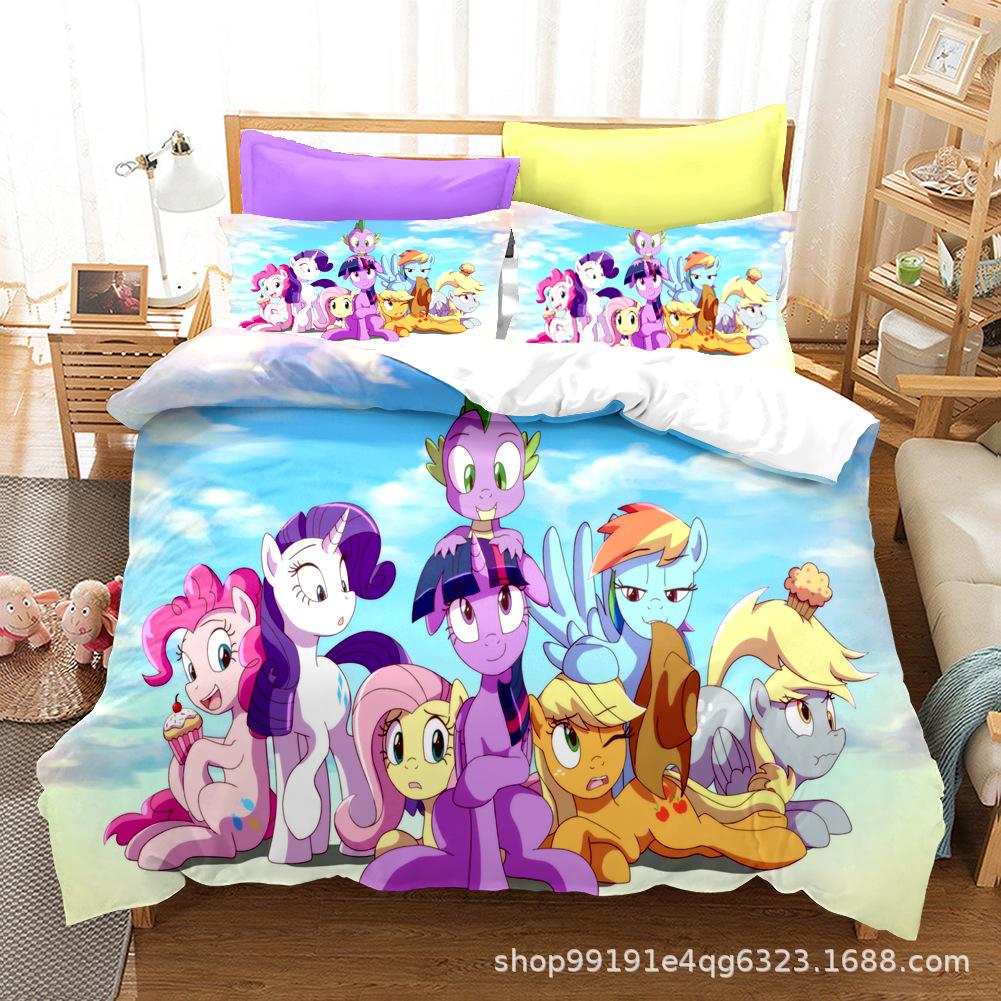 Постельные наборы My Little Pony Одеяло Стеганое покрывало Покрывало Пододеяльник Наволочка Наборы из 2-3 предметов Детский Взрослый размер Домашний декор