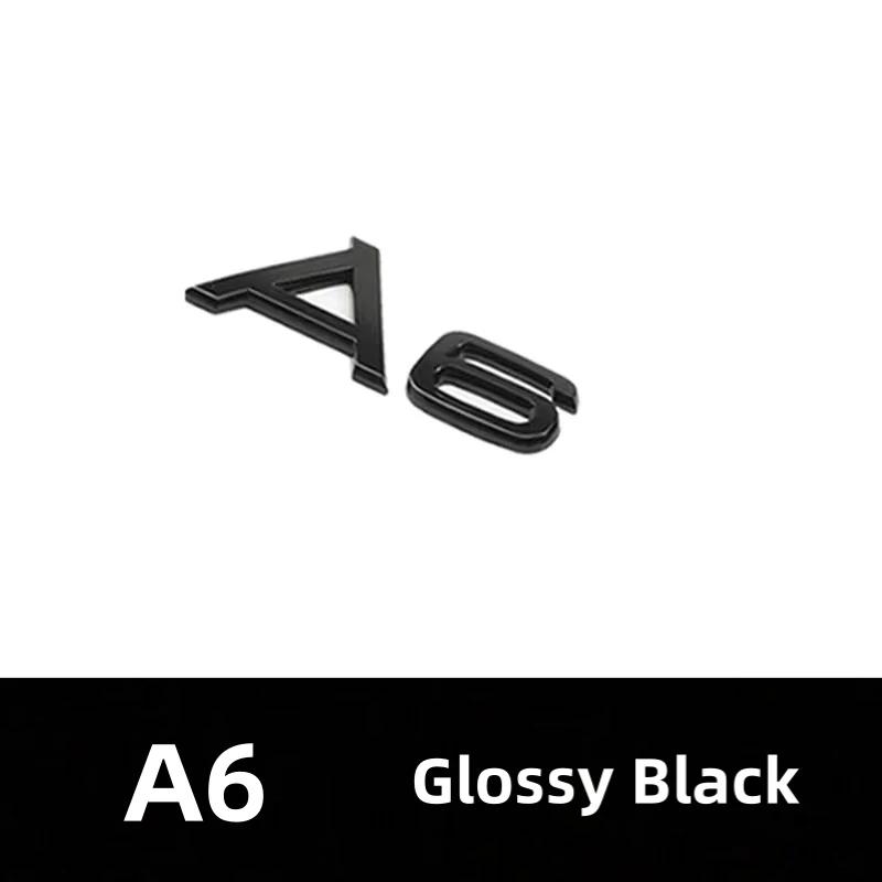 2026 Car Rear Trunk Emblem Sticker For AQ4 A3 A4 A5 A6 A7 A8 Q3 Q5 Q7 Original Size Quarrto Sline Emblem ABS Black Refit Accessories