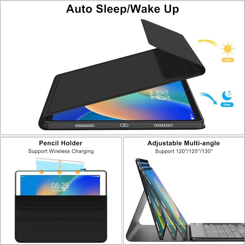 Keyboard Case For iPad Pro 12.9 1st/2nd Gen / A1584/A1652/A1670/A1671 Detachable Wireless Bluetooth Cover+Pencil Holder