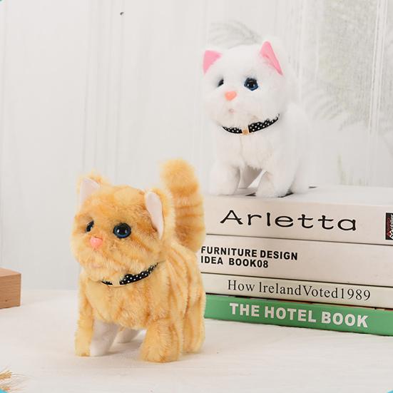 Электрический плюшевый кот, когнитивные способности, интерактивный, тонкая работа, лающий, ходящий, электрический кот, плюшевые игрушки для детей