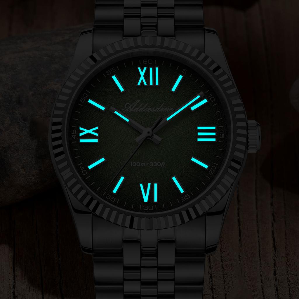 ADDIESDIVE Men's Quartz Watch VH31 Sapphire Glass Super Luminous 100m Waterproof Diver 36mm Watches 316L stainless steel Watches