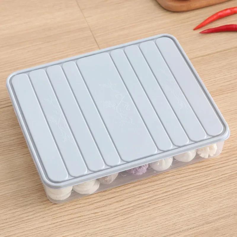 Household Refrigerator Fresh-keeping Dumpling Box Rectangular Plastic Sealed Storage Box with Lid Sealed Food Fresh-keeping Box