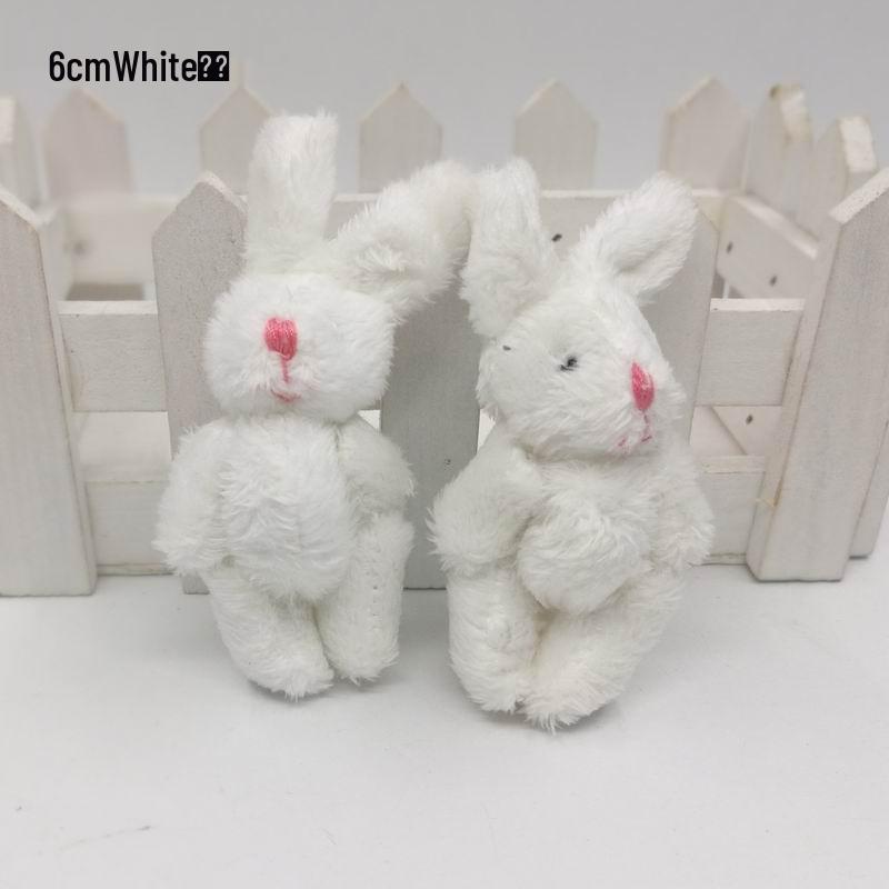 Мини Подвеска Зайчик с Шарнирами - 6 см Длинношерстная Плюшевая Игрушка для DIY Ювелирных Изделий, Подарочных Коробок, Аксессуаров для Одежды