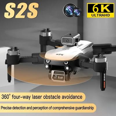 S2S Уличный Дрон 6K HD Двойная Камера Бесщеточный Мотор Препятствия Дрон RC Вертолет Складной Квадрокоптер Игрушка Для Xiaomi