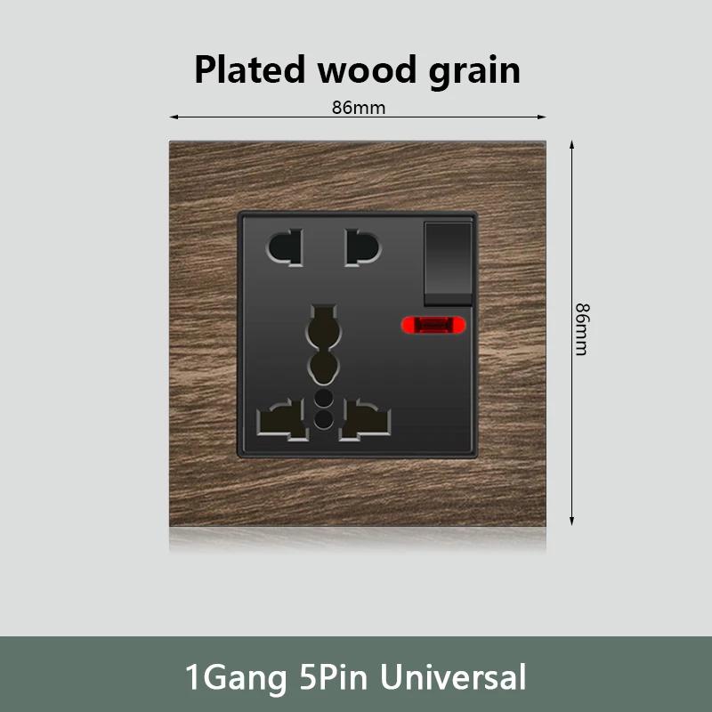Настенный выключатель с рисунком под дерево, 18 Вт, быстрая настенная розетка типа C 220 В, европейская электрическая розетка EU FR с зарядным устройством USB