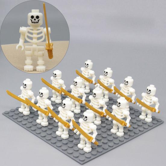 12Pcs Skeleton Warriors Corps Blocks Supplies Model Toys Collection Building