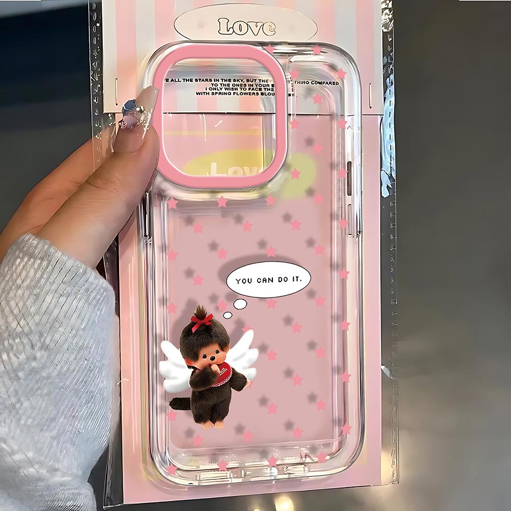 Милый Чехол для Телефона M-Monchhichis для iPhone 17e 17 16 16e 15 14 13 12 11 Mini Pro Max X XR XSMax Air Plus Прозрачный Чехол