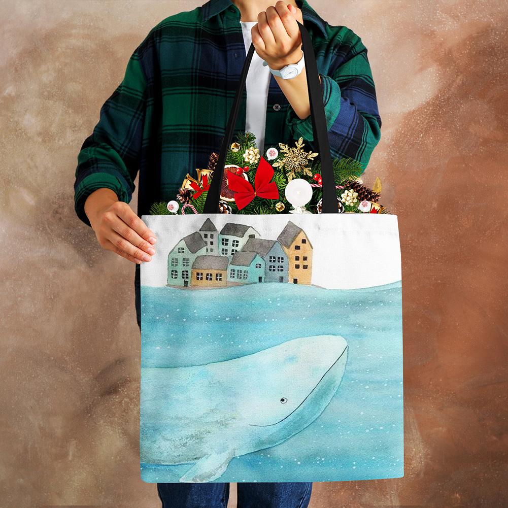 Свежая картина, милый кит, морская серия, сумка на плечо, женские сумки, дизайнерские сумки большой емкости