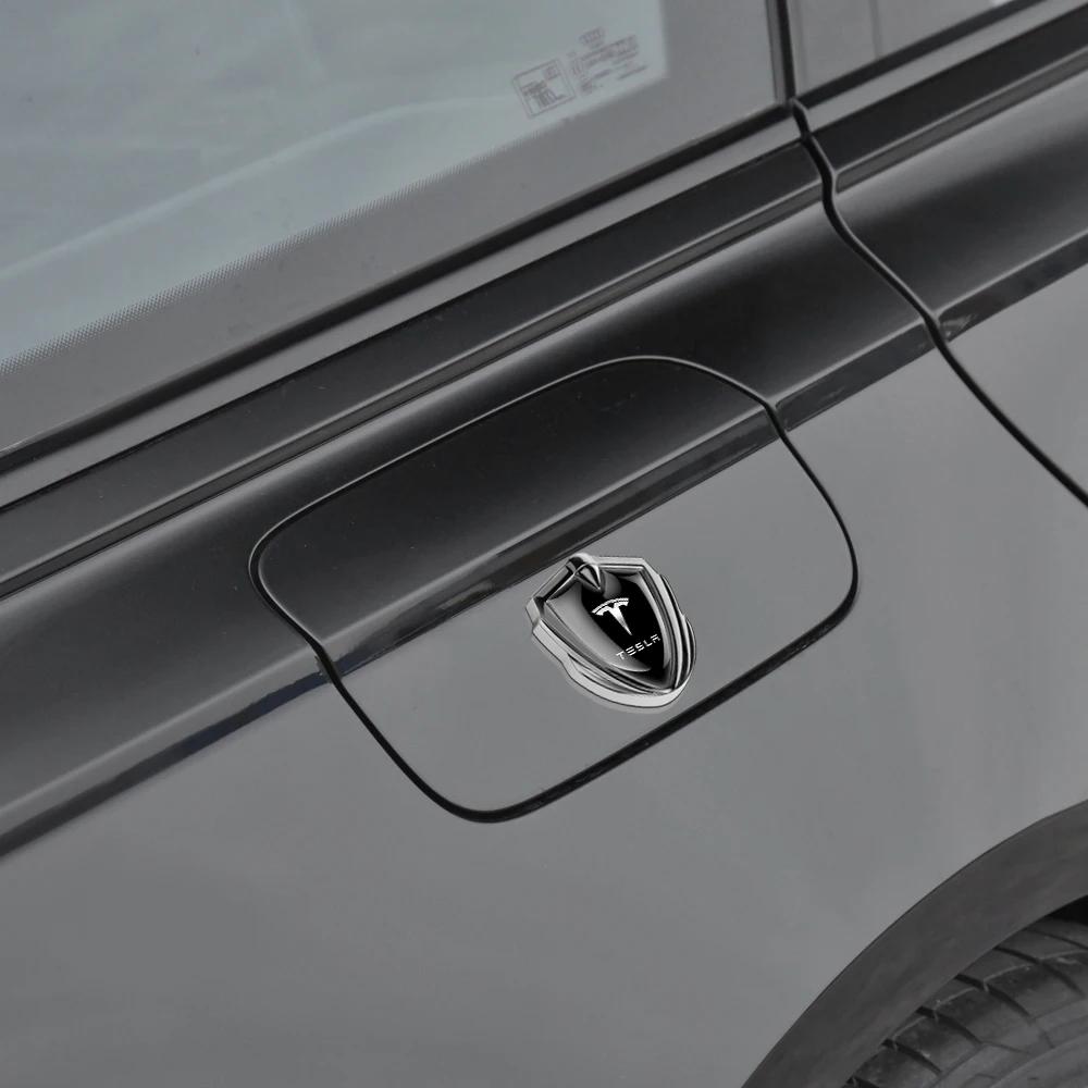 Автомобильная наклейка Tesla 1/2 шт. 3D Металлические наклейки на кузов автомобиля Индивидуальные значки Декорация Автоаксессуары Для Tesla Model 3 Y X S Roadster Cy