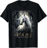 Fantasy White Unicorn Standing In a Forest T-Shirt