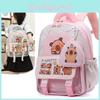 Childrens School Bag Cartoon Capybara Pattern Ergonomic Kindergarten Shoulder
