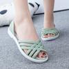 Fashion Sandals 2024 Summer New Hollow Out Beach Shoes Fashion Outdoor Jelly Sandalias Mujer Flat Casual Comfortable Soft Sole Mom Shoes