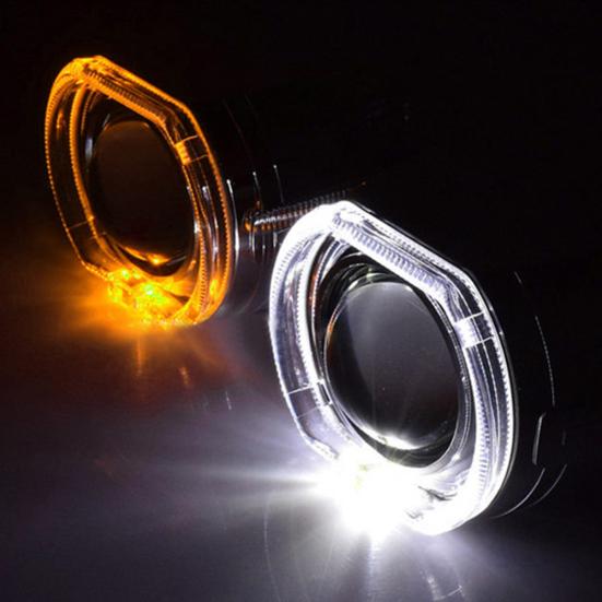 2шт 3-дюймовый автомобиль авто светодиодные фары указатель поворота проектор линзы кожухи маска