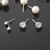 Комплект серег в корейском стиле с геометрическим жемчугом и бриллиантами в форме сердца для женщин - модный и универсальный