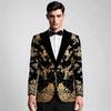 Мужской бархатный узорчатый вышитый пиджак пиджак